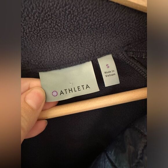 Athleta Navy Vortex Fleece and Quilted Winter 1/4 Zip Size Small - Picture 3 of 7